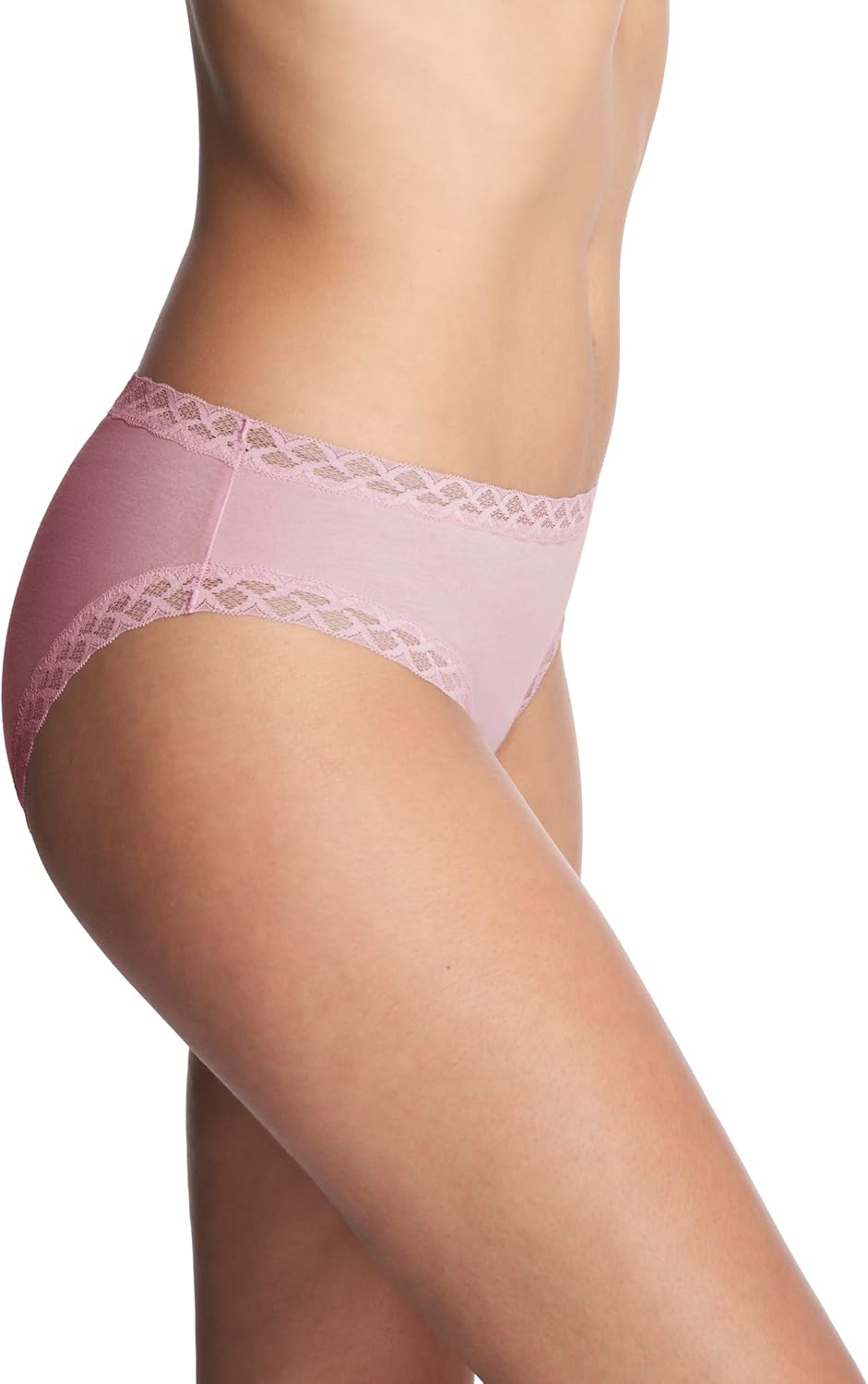 Natori Women's No-show Pima Cotton Bliss Girl Brief With Lace 156058, Lavender Frost, XXL - Image 2