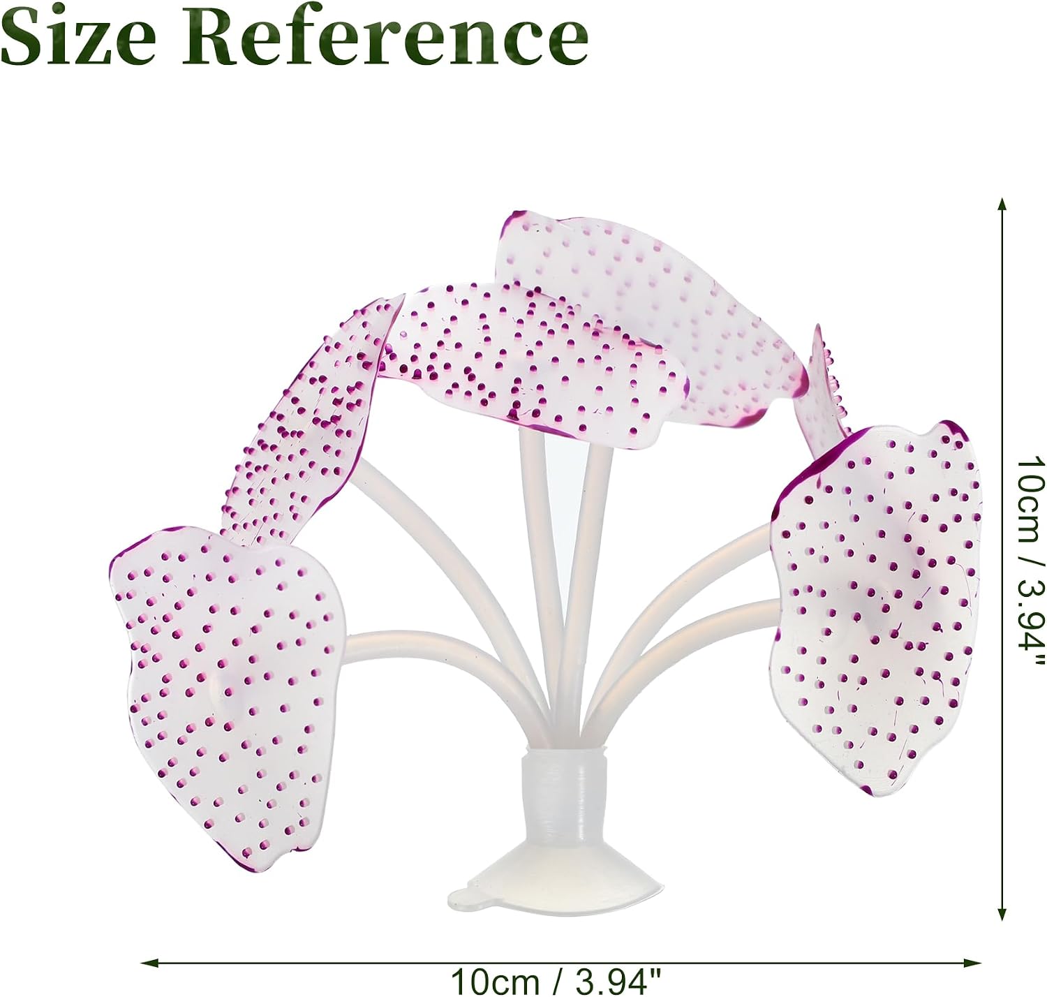 Artificial Coral Ornament, Soft Silicone Glowing Fish Tank Coral with Sucker, Fluorescence Coral Decor for Aquarium Decor Purple Orange 2pcs