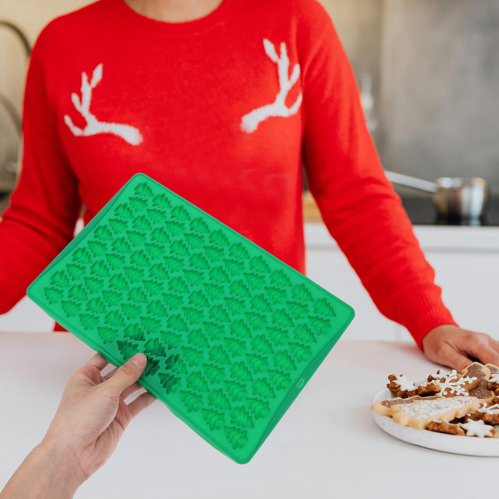 TOYANDONA 5 Ensembles Moule à Biscuits de Noël en Silicone 100 Cases avec