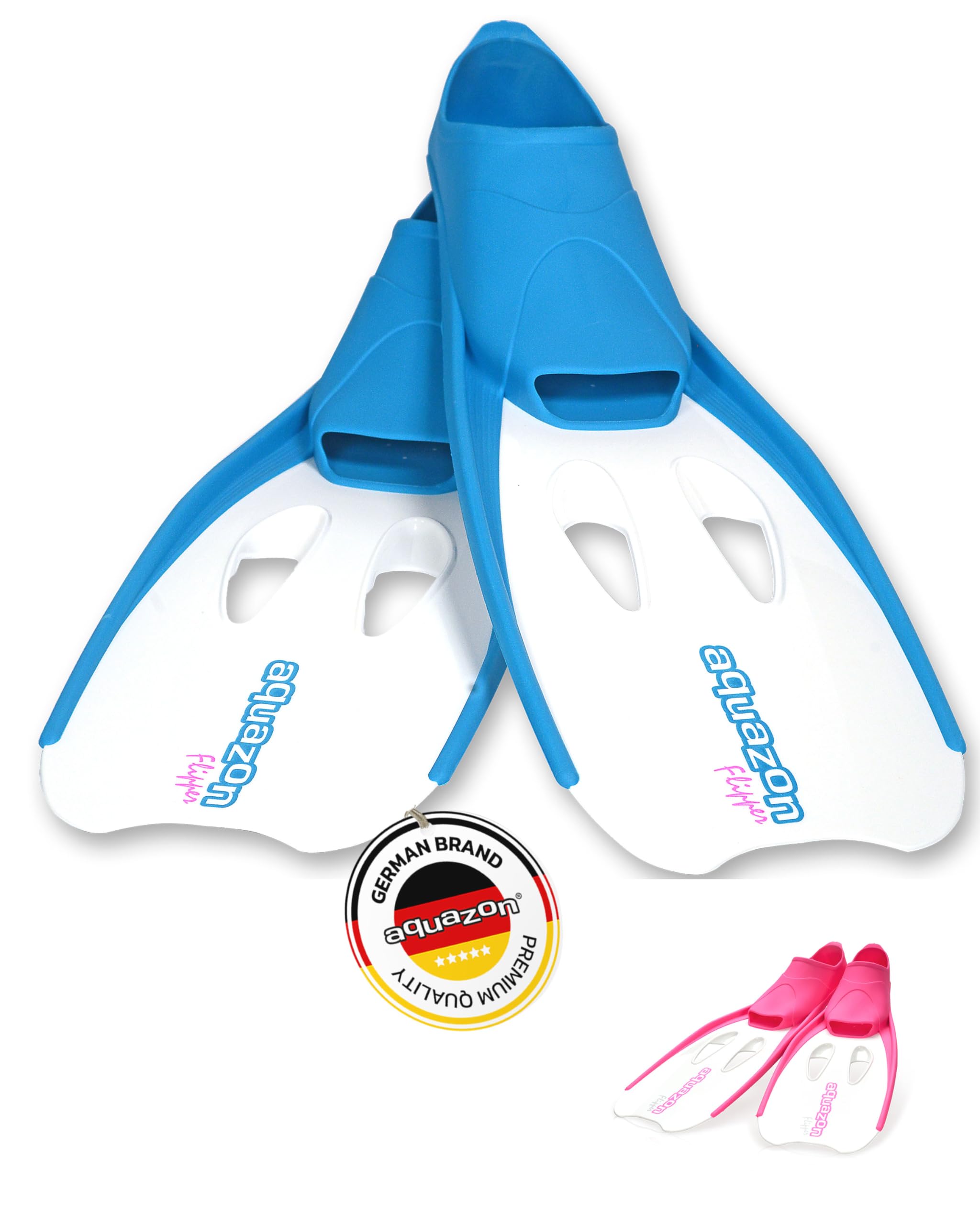 AQUAZON Flipper Flossen, Schnorchelflossen, Taucherflossen, Schwimmflossen für Kinder, Jugendliche, Erwachsene zum Schnorcheln, Schwimmen in trendigen Farben