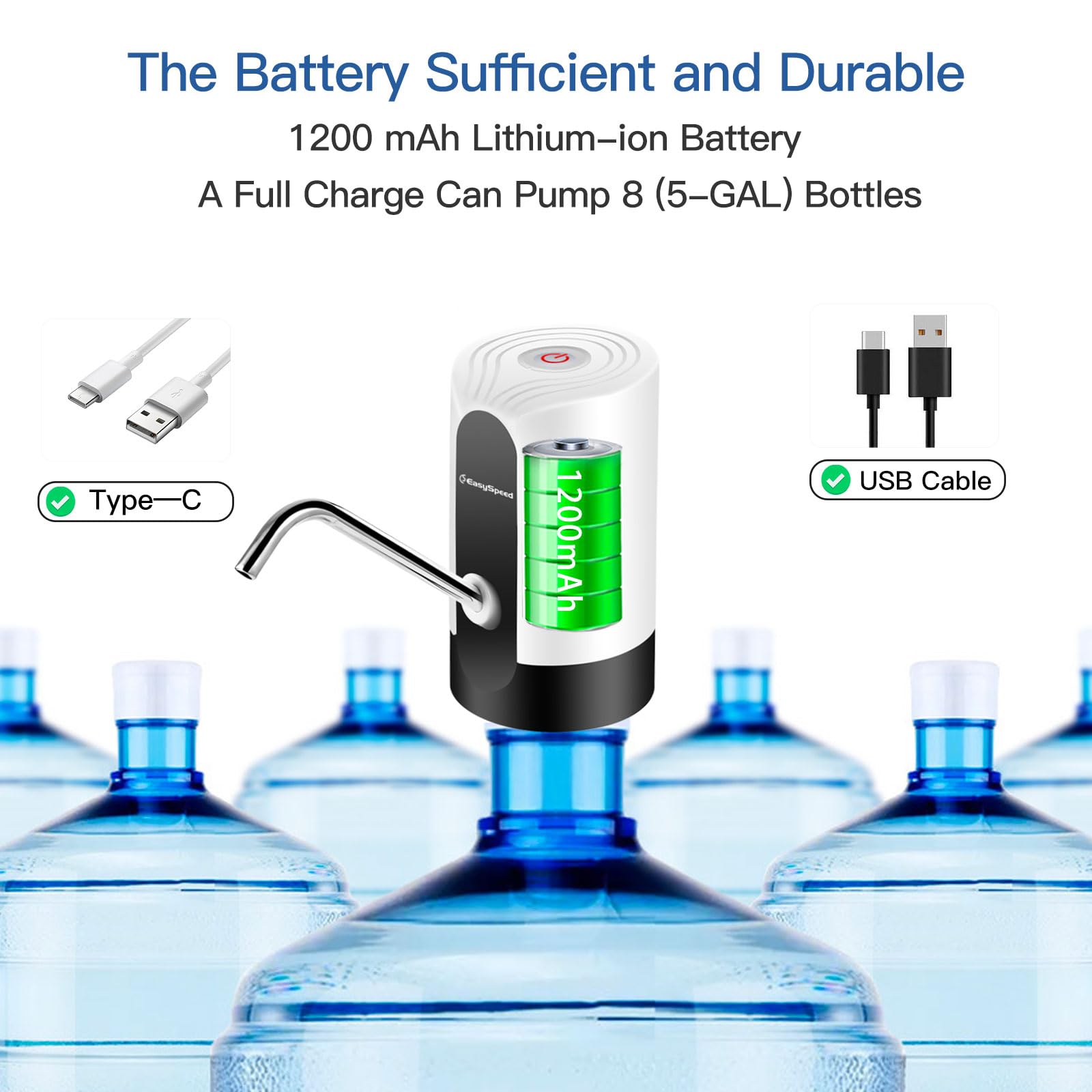 Easyspeed Usb C Water Dispenser Portable Water Dispenser Pump For 5 ...