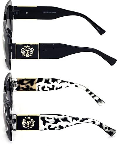 Miniatura 3 de V.W.E. 2 pares de lentes de sol bifocales de lectura para mujer, cabeza de león, 100% UV