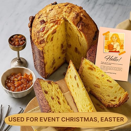 Miniatura 4 de Paska Molds - Molde de pan de Pascua 12 unidades de 15 onzas Molde de papel de pan de Pascua Kulich – Molde de papel Panettone para hornear