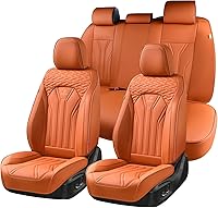 Vista 30 de FLORICH Fundas de asiento para automóviles, fundas de asiento impermeables, fundas de asiento de cuero para automóvil, paquete de 2, protector
