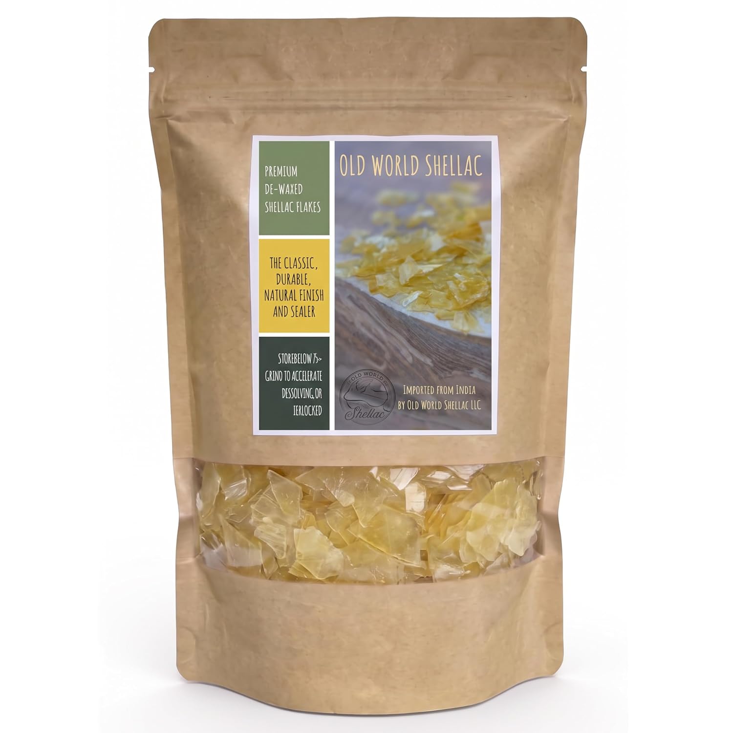 ineepor De-Waxed Platina Shellac Flakes 1 lb. (16oz.)
