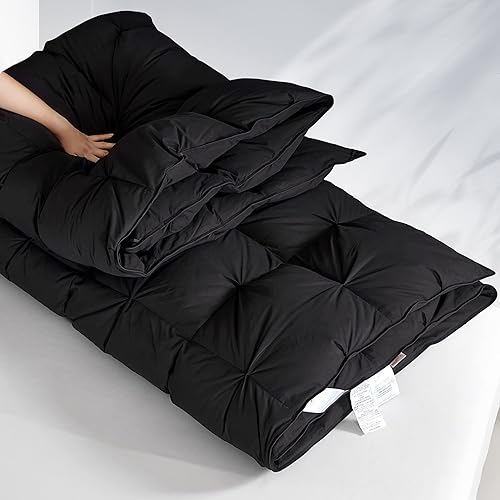 Miniatura 5 de SNOWMAN - Edredón pesado, 75% plumón, tamaño Queen, 8 pestañas en las esquinas, cálido en climas frescospersonas friolentas, algodón suave a prueba