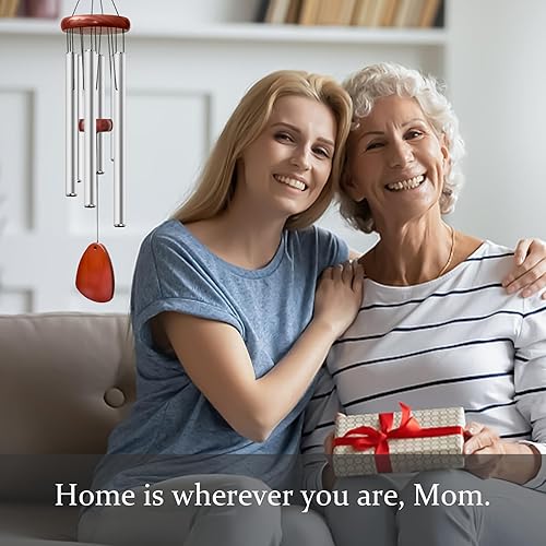 Vista 107 de Campanillas de viento grandes de aluminio de 37 pulgadas para crear un ambiente zen, adecuadas para exteriores, con atrapador de viento, adecuadas