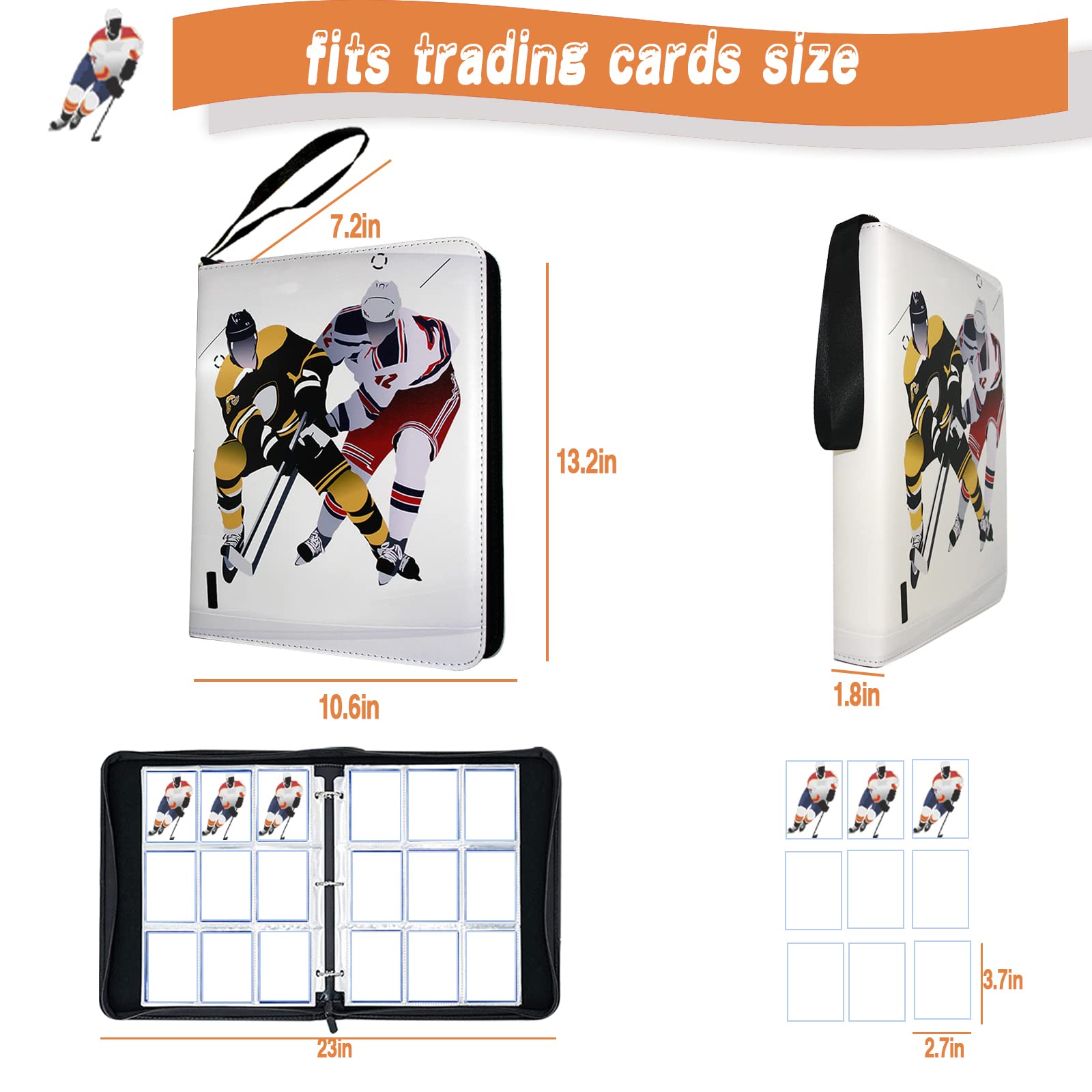 Amazon.com: Hockey Card Binder, Trading Card Binder 9 Pocket with 50 Removable Sleeves Fits 900 Sport Cards, 3 Ring Card Holder Binder with Zipper, Collector Storage Album : Toys & Games Amazon.com: Hockey Card Binder, Trading Card Binder 9 Pocket with 50 Removable Sleeves Fits 900 Sport Cards, 3 Ring Card Holder Binder with Zipper, Collector Storage Album : Toys & Games