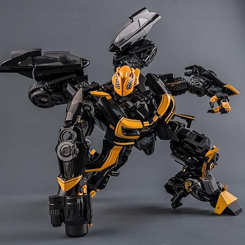 Miniatura 5 de Figura de acción de guerrero avispa líder edición premium para niños de 6 años en adelante, avispa negra de 13 pulgadas, conversión manual de coche