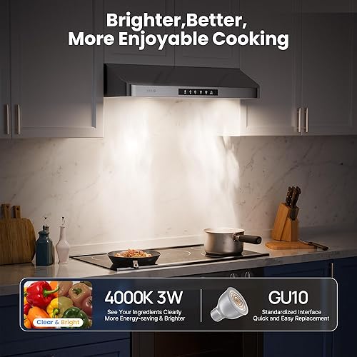 Miniatura 6 de Campana extractora de 42 pulgadas debajo del gabinete, 980 CFM, campana de ventilación de cocina de acero inoxidable con detección de gestos de 3