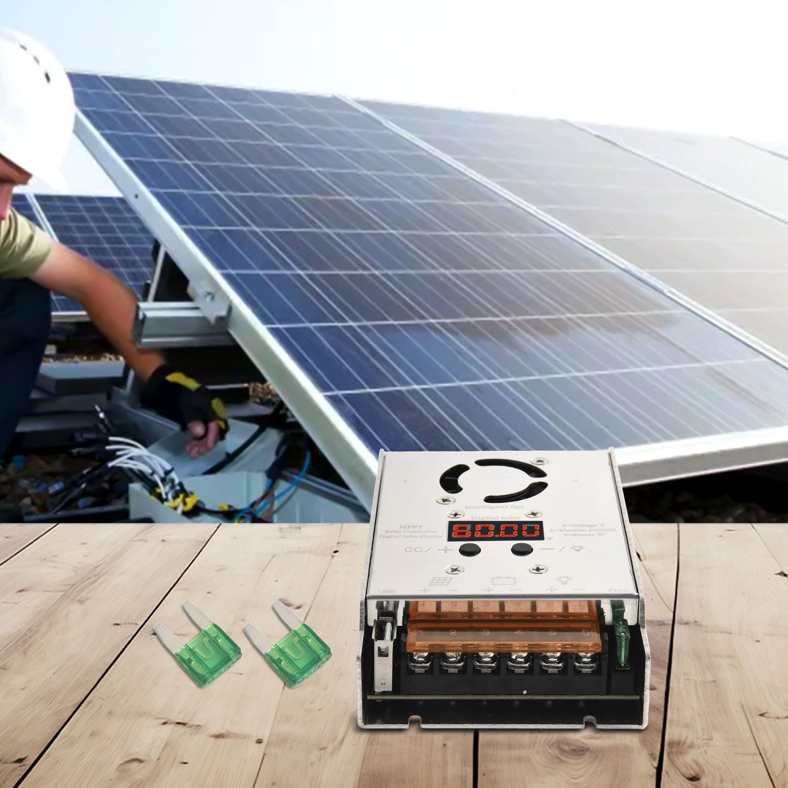 Regolatore solare MPPT da 600 W, 18-80 V, ingresso 12 V/24 V