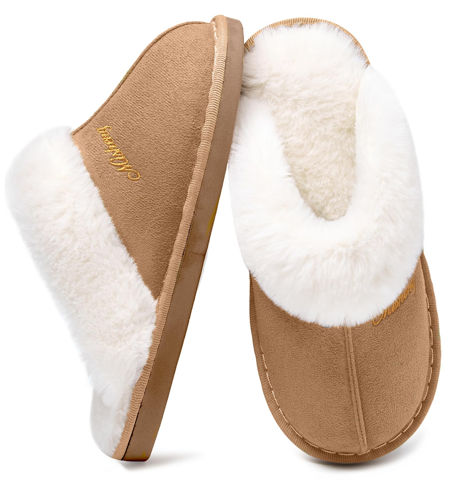 Coswind Pantofole Donna Uomo Invernali Peluche Ciabatte da Casa with Memory Foam Pelose Calde Comode Fluffy Antiscivolo Autunno Interno Esterno