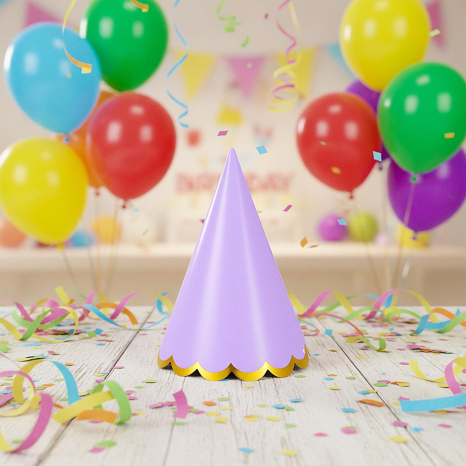 24 Pcs Pastel Party Hats - Colorful Cone Headwear Party Hat - Birthday Hats for Birthday Celebrations, Decorations Supplies for Women Men