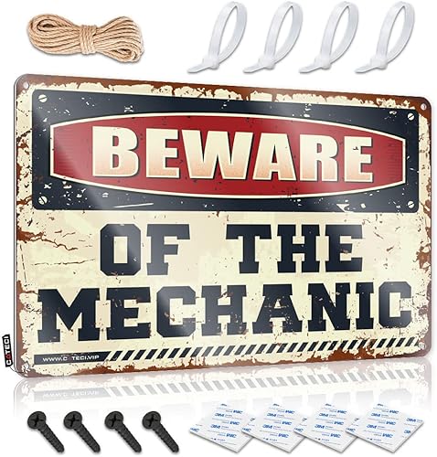 Metal Signs For Garage Man Cave Beware Of The Mechanic Tin Sign Vintage Coffee Sign Outdoor Tin Sign(30X40CM)