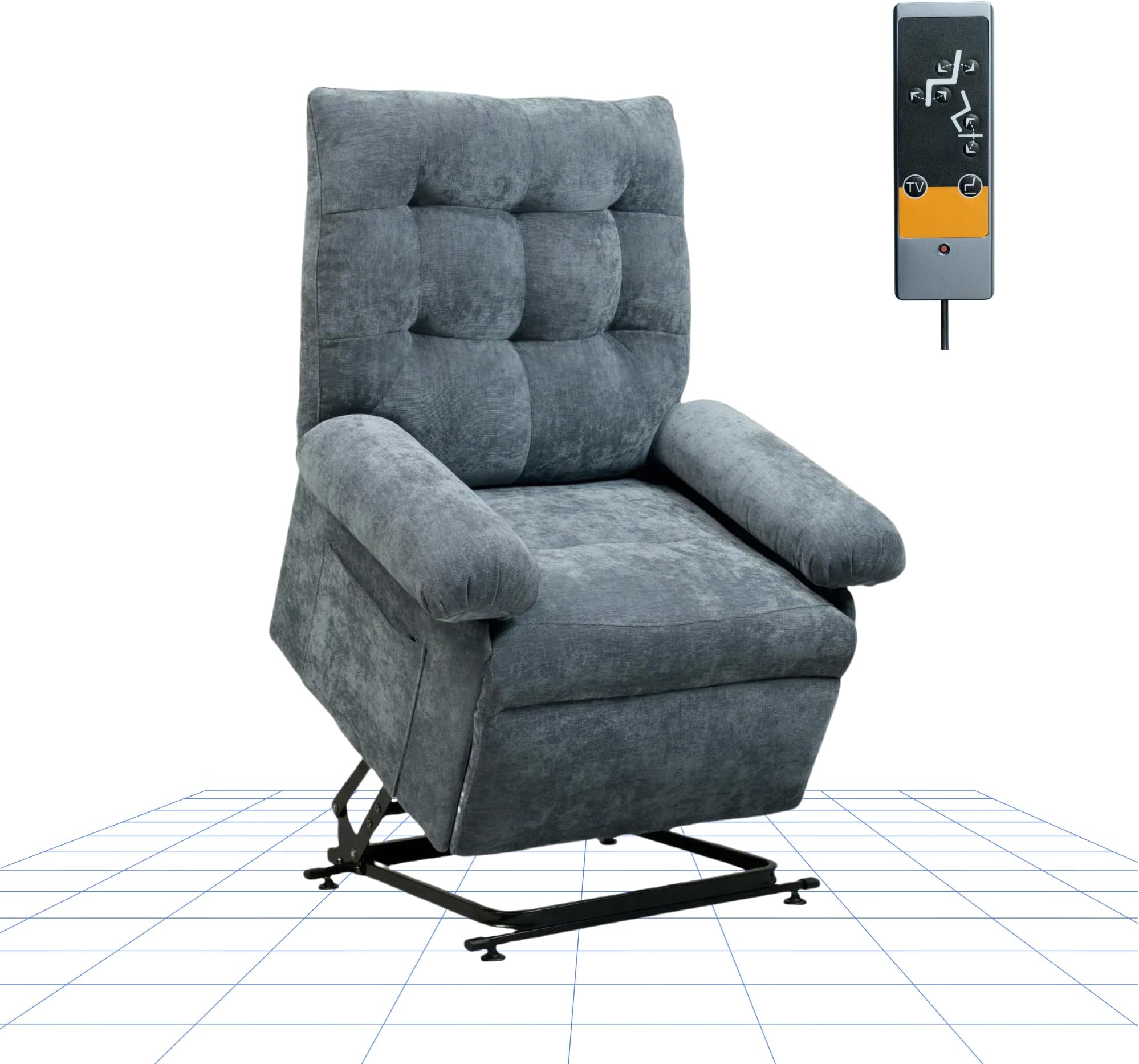 FLEXISPOTRecliner Chair, Rising Chair with 3 Motors, Electric Sleeping Chair in Bedroom, Recliner Chair with Rising Aid, Senior Chair in the Living Room (Grey)