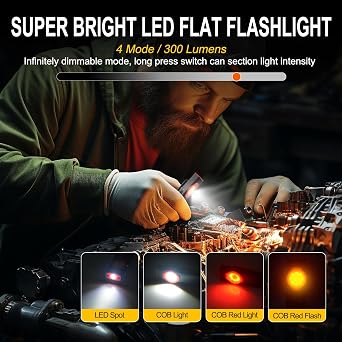 ULTRAFIRE Mini EDC Flashlight, Rechargeable Magnetic Pocket LED Flashlight with Clip, Multi-Function Outdoor, Work and Emergency Equipment Light S2