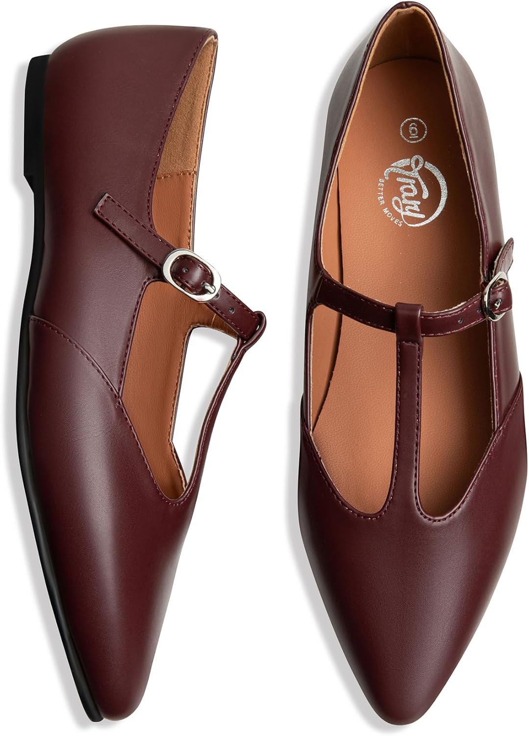 Trary Women Flats - Comfortable T-Strap Design