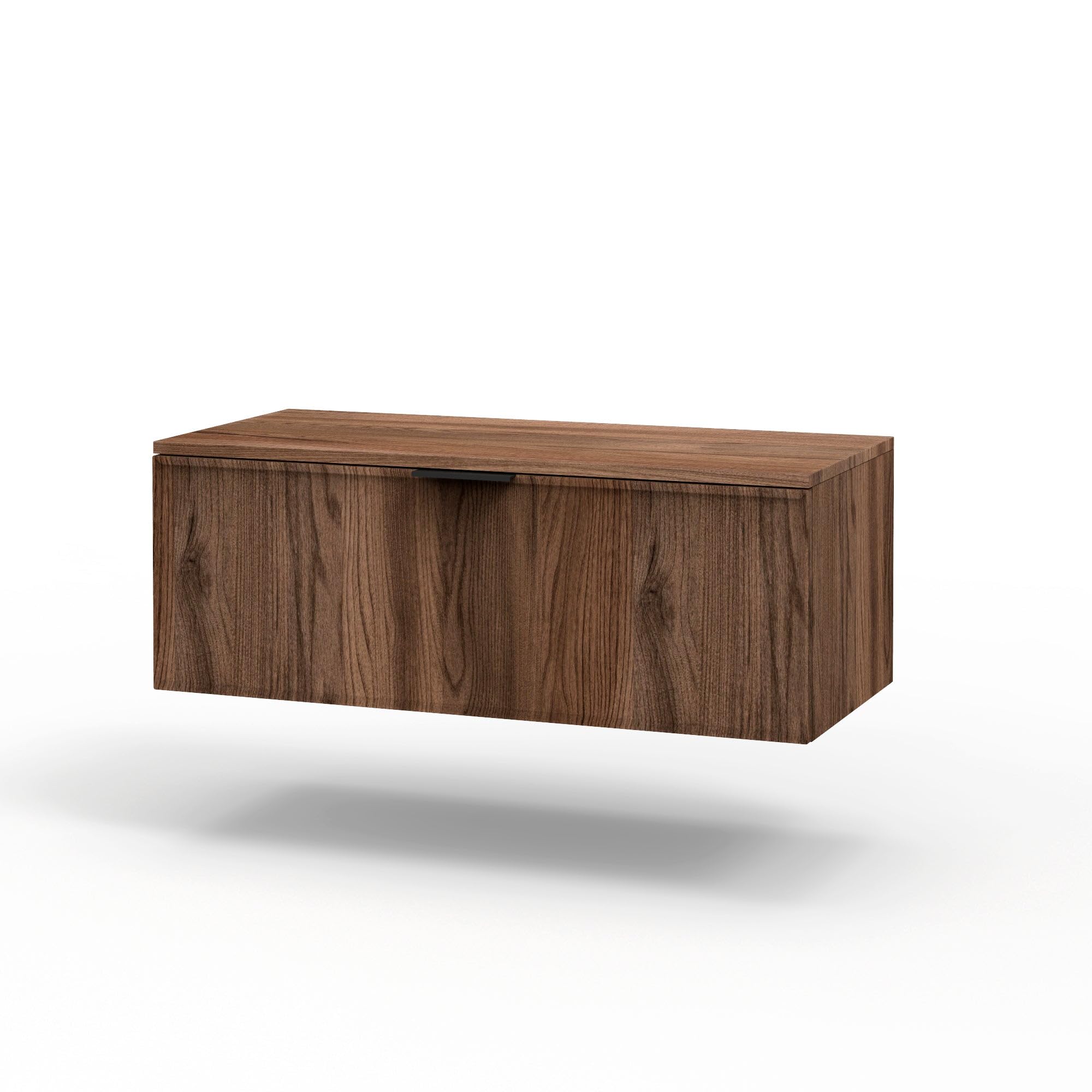 AQA DESIGN accessori casa base con top 1 cestone, frontale in MDF, finitura rovere rio, top di copertura, nr1 cassetto con scorrimento e chiusura - Rovere - 100x45x37 cm