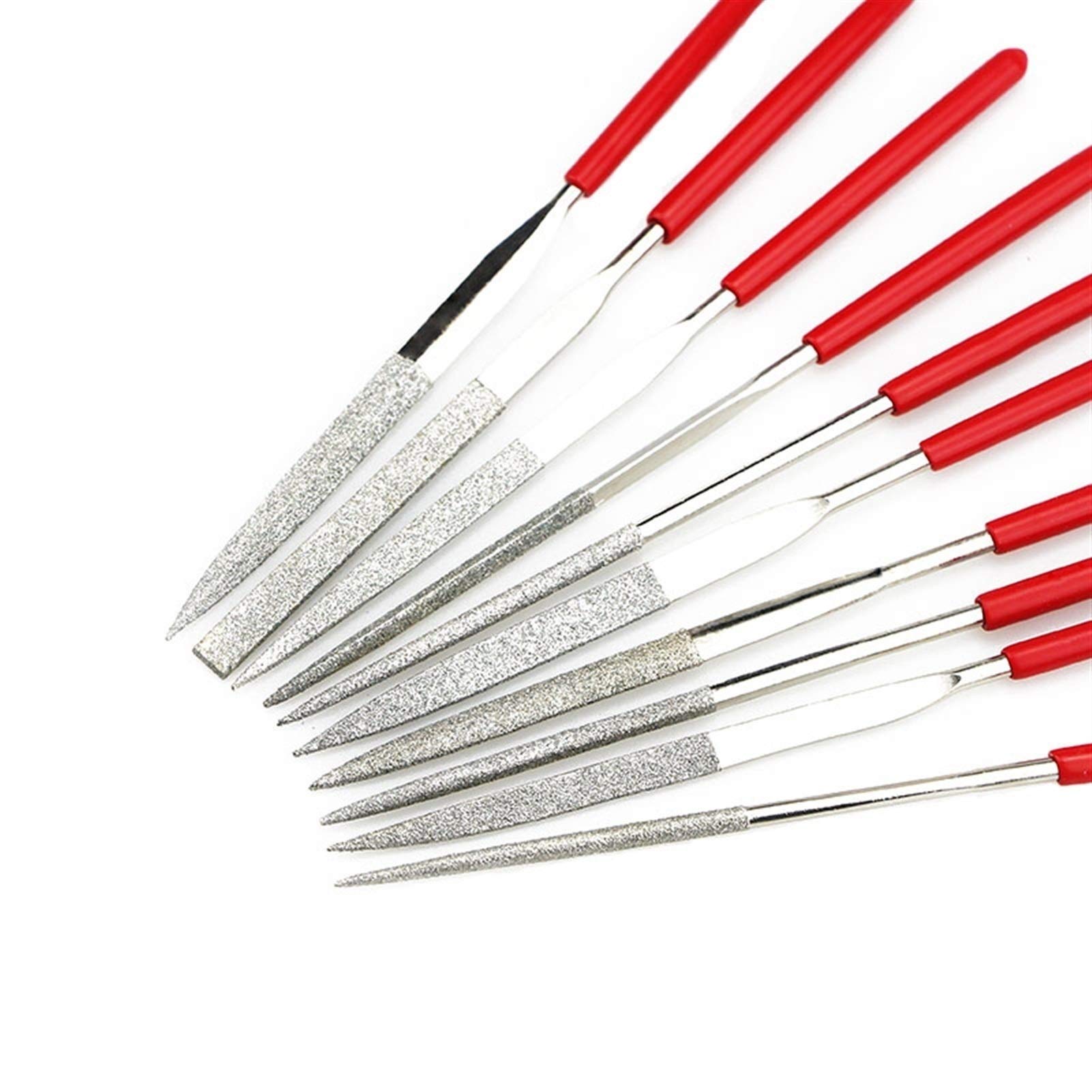 Lime Diamantate A Punta Set 10 Lime Riffler Diamantate Di Precisione - Rivestimento Diamante 120 Grit, Per Gioielli, Vetro, Marmo Lime Per Vetro E Marmo