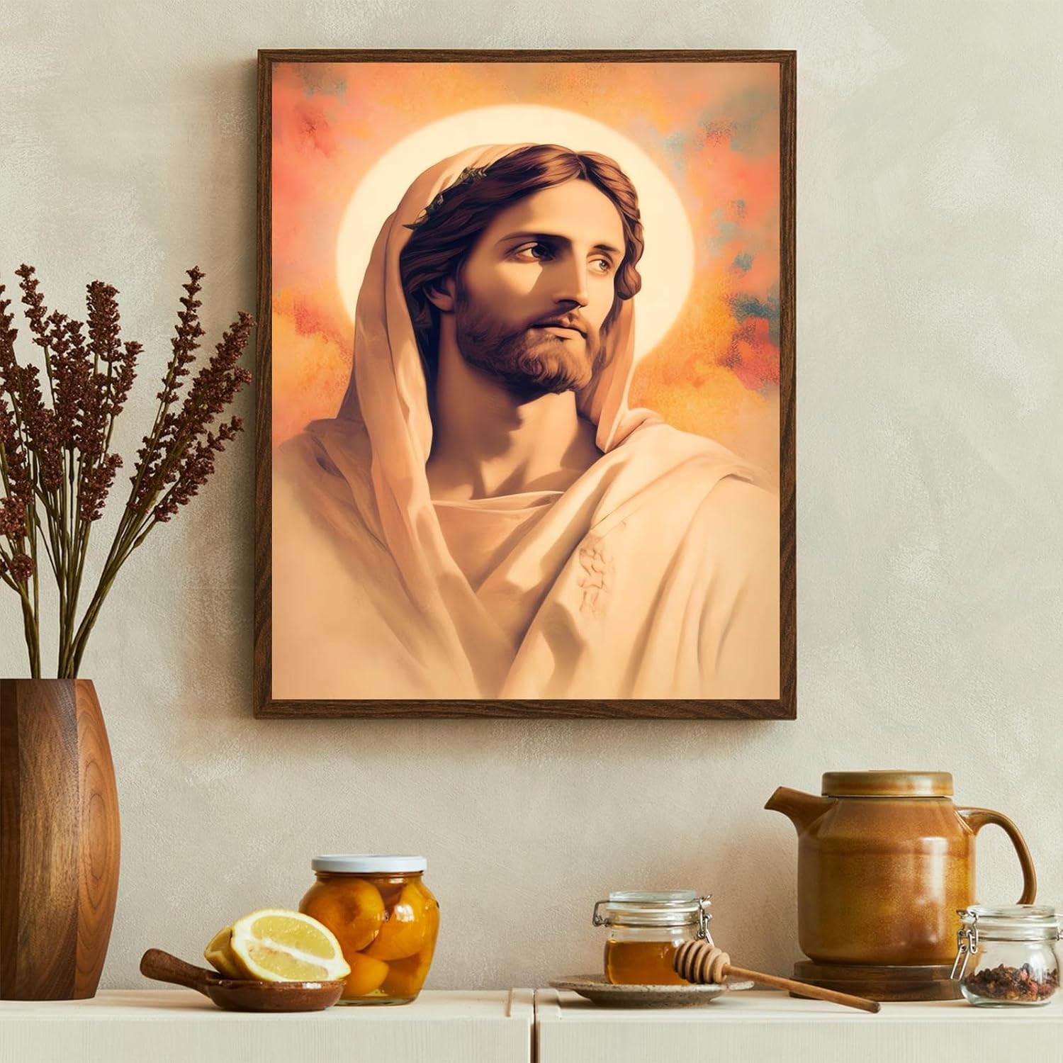 NSUAJOF Jesus Diamond Painting Kits Vintage Jesus Full Round Drill Adults Beginners DIY 5D Art Painting for Interior Decoration Home Wall Decor Gifts 12x18 Inch