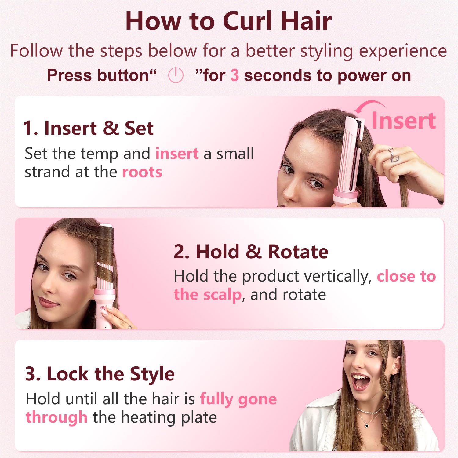 FORLIFA Automatic Rotating Curling and Straightening Iron