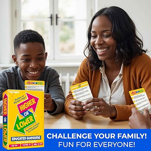 Miniatura 6 de QUOKKA Juegos de mesa de trivia para niños y adultos - Versión V2.0 - Juego de mesa de noche familiar 4 tarjetas de trivia superiores o inferiores