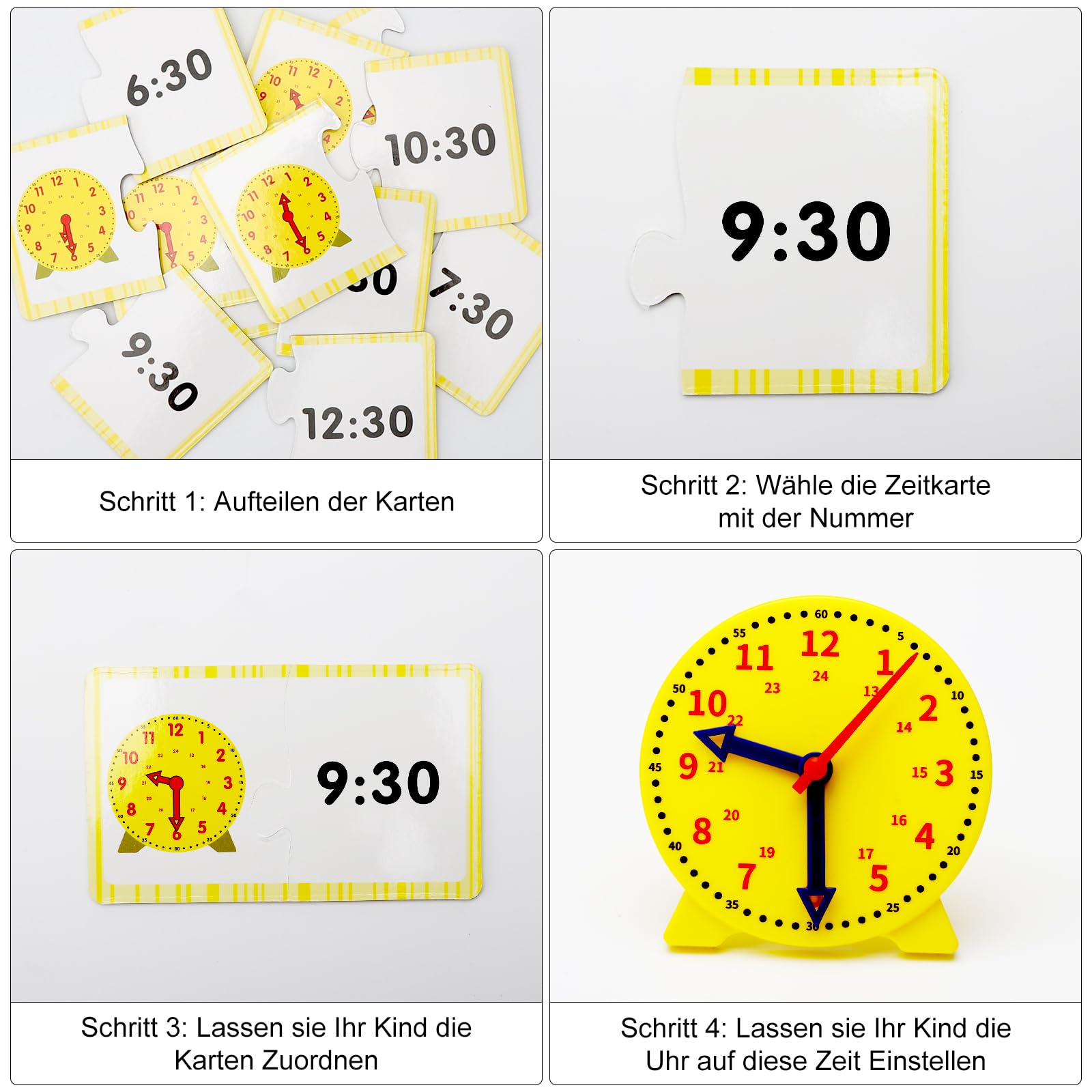 APOMOONS Orologio Educativo, Giocattolo per Lapprendimento con Lancette delle Ore E dei Minuti,Orologio Didattico per Imparare A Leggere L'Ora per Ragazzi,Ragazze
