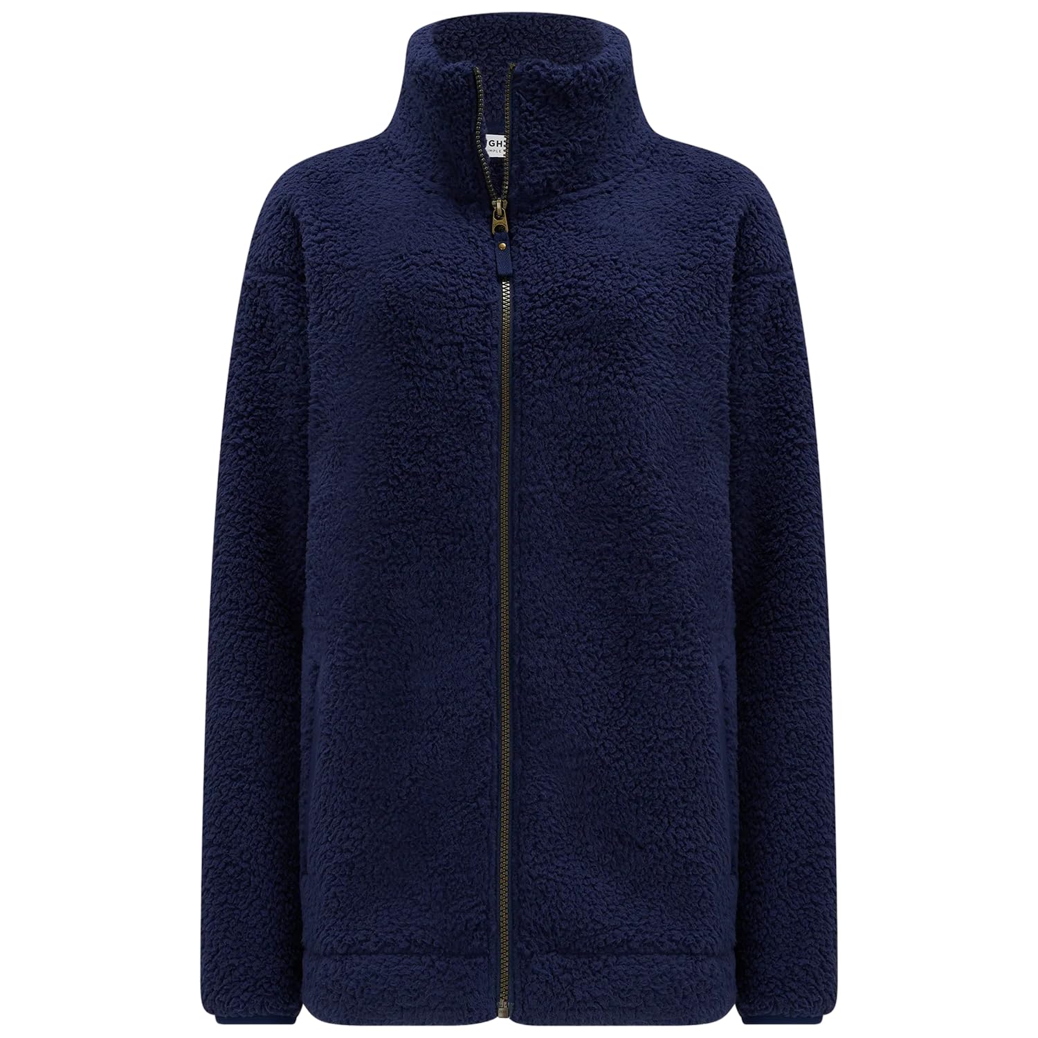 Lighthouse Clothing Women's Seashell Full Zip Sherpa Fleece Sweatshirt in Dark Blue | Size: 18