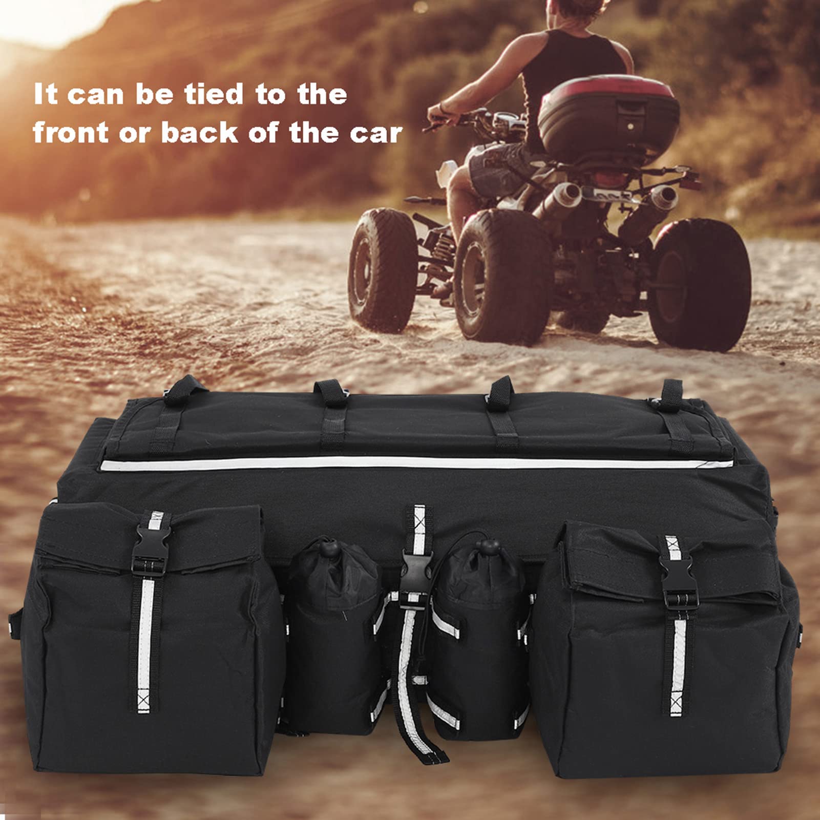 ATV Portaequipajes Trasero Almacenamiento de Equipaje Suave Paquete de Equipo de Carga Bolsa de sillín para entusiastas del Todoterreno