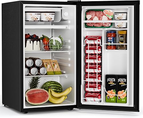 Miniatura 2 de Antarctic Star Mini refrigerador compacto con congelador, 3.2 pies cúbicos. Puerta única con termostato ajustable, estantes de vidrio extraíbles