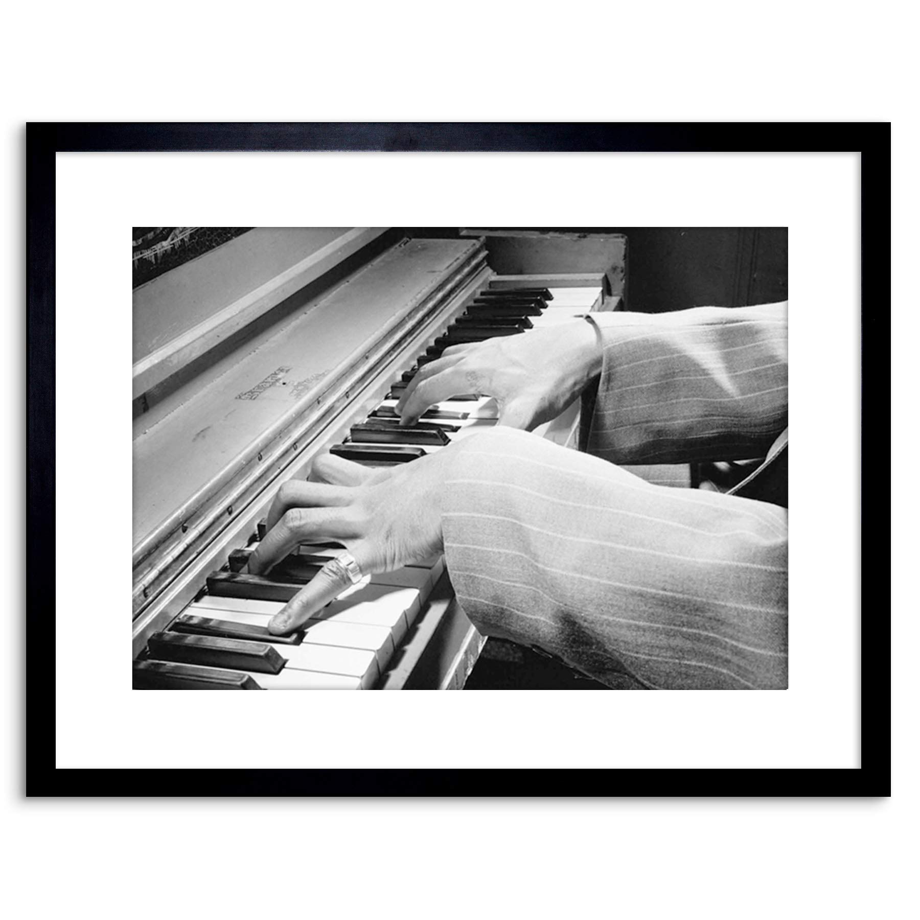 Wee Blue Coo Black Music Vintage Photo Legend Nat King Cole Piano Hands Framed Print F97x7599