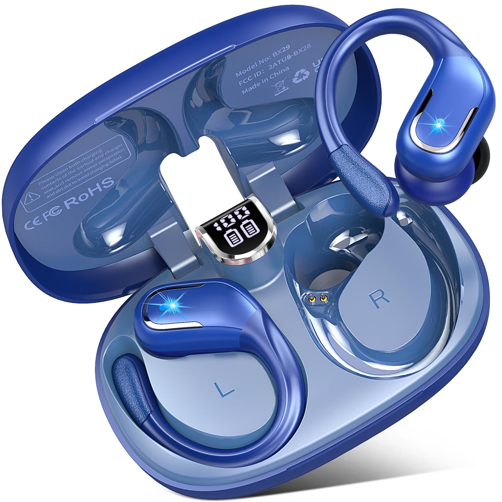 Rulefiss Auricolari in-ear con Bluetooth 5.3, batteria durevole, design impermeabile, YM-DEXZ-X17
