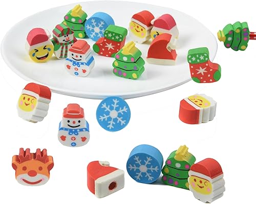 45 borradores de Navidad a granel para niños, divertidos borradores para lápices para regalos de fiesta de regreso a la escuela (45) disponible en Yaxa El Salvador