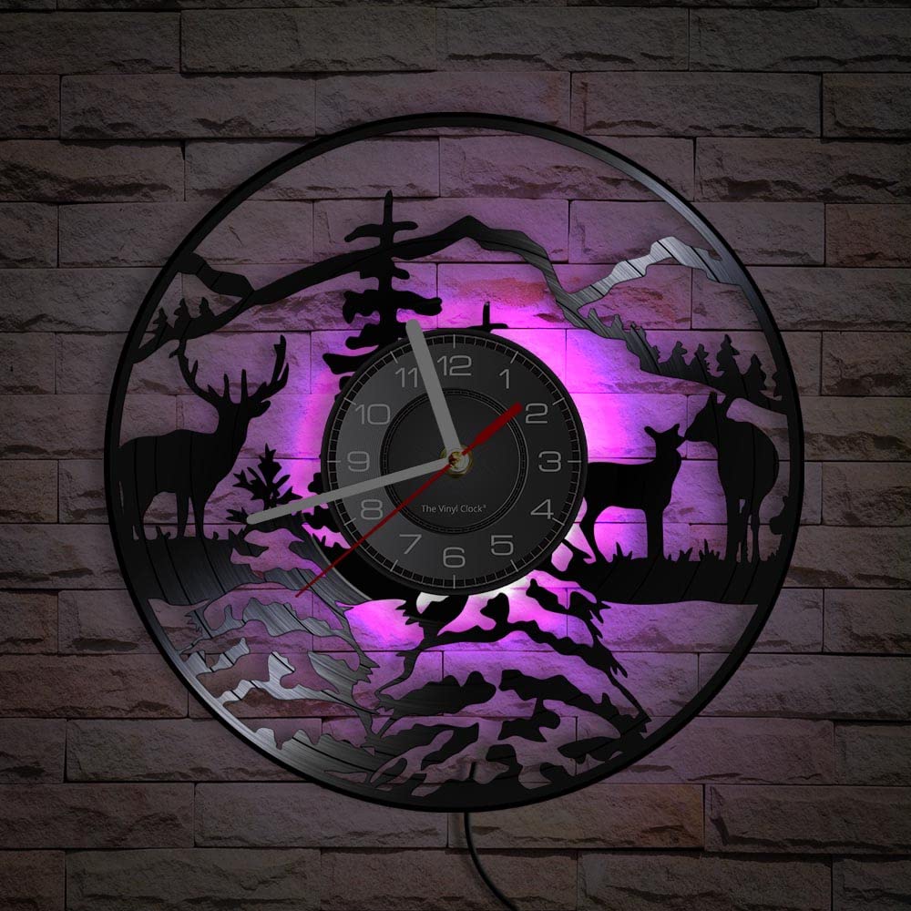 Amazon.com: Timethink 12 Inch Deer LED Wall Clock with 7