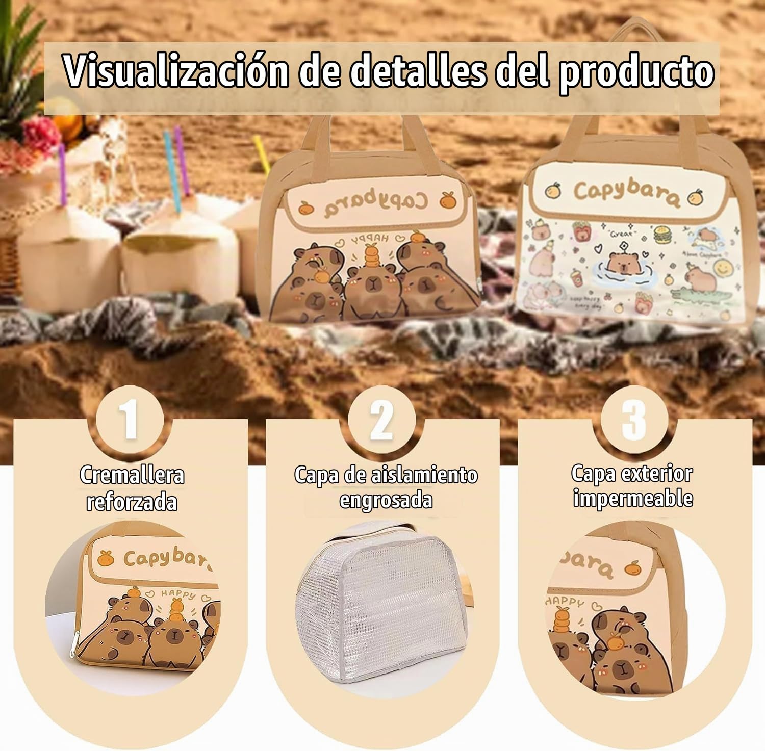 Mochila Capibara Niña, Mochilas Adorable de Dibujos Animados Kawaii para Niñas y Niños, Nuevo Semestre para Escuela