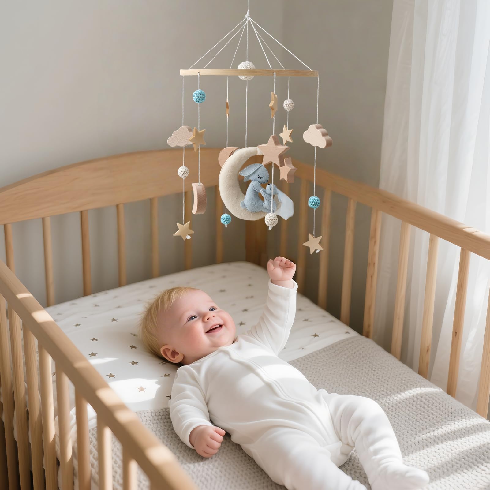 Mobile Bébé Pour Lit à Barreaux Mobile Éducatif Pour Berceau | Jouet Éducatif Développement Sensoriel Enfant Poussette Parc Crèche