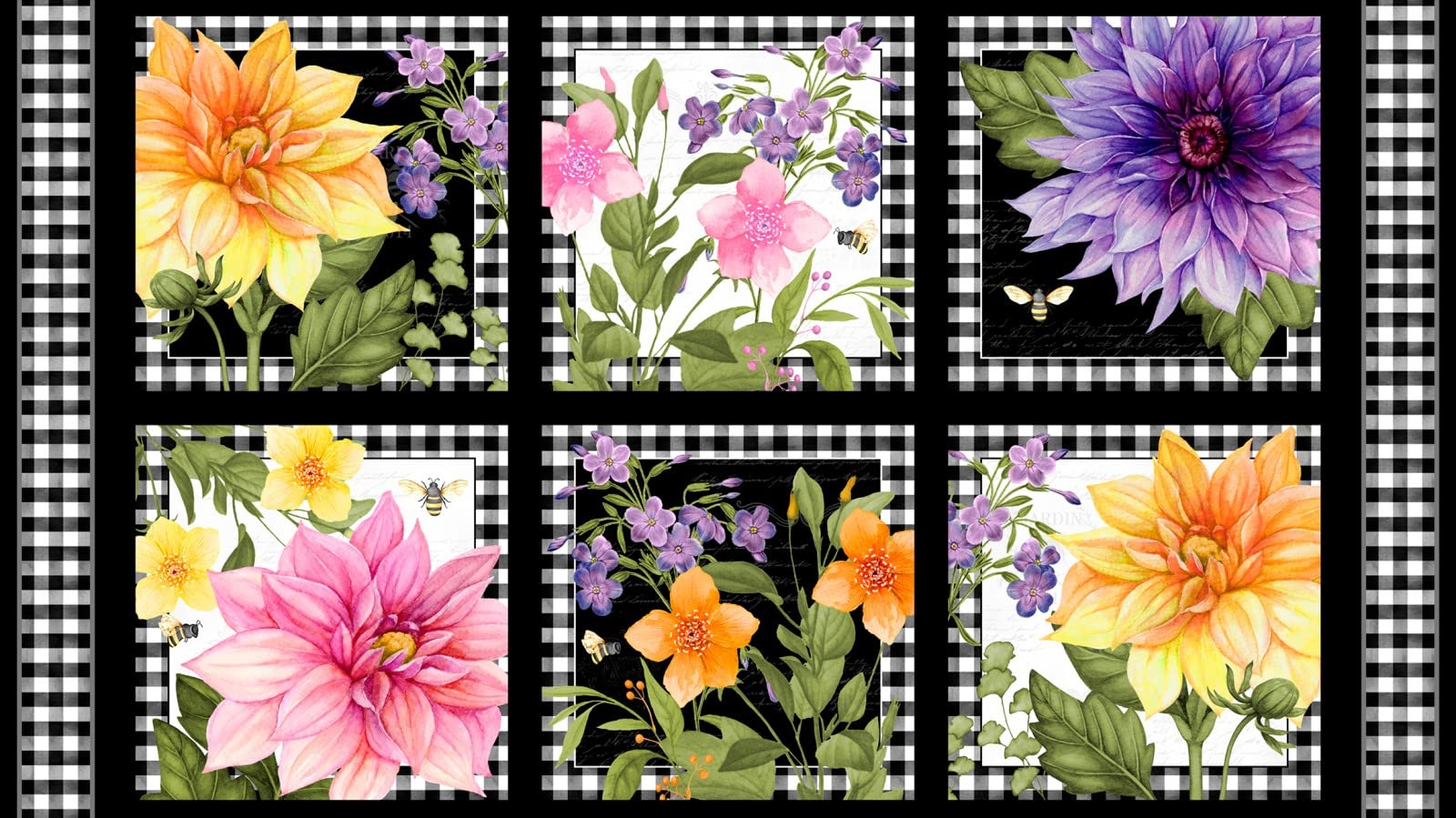 Wilmington in Bloom by Nancy Mink 33879 913 Flower Patch 24" Panel