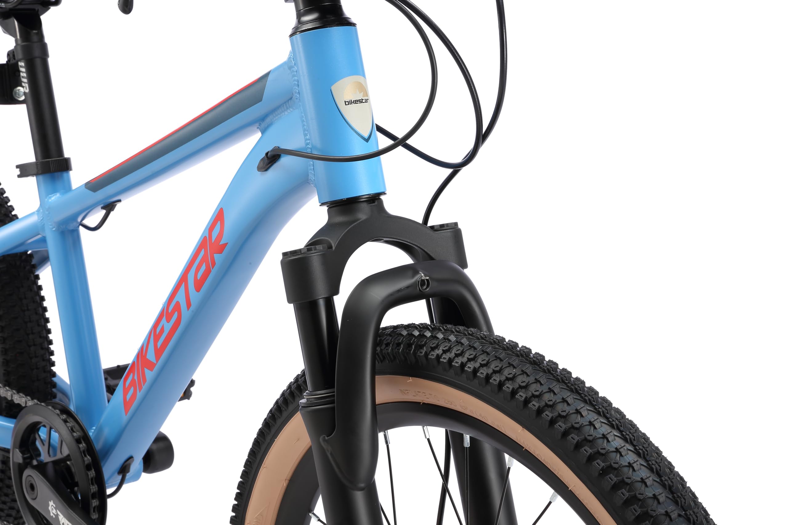 BIKESTAR Bicicleta de montaña Juvenil de Aluminio 20 Pulgadas de 6 a 9 años | Bici niños Cambio Shimano de 7 velocidades, Freno de Disco, Horquilla de suspensión |