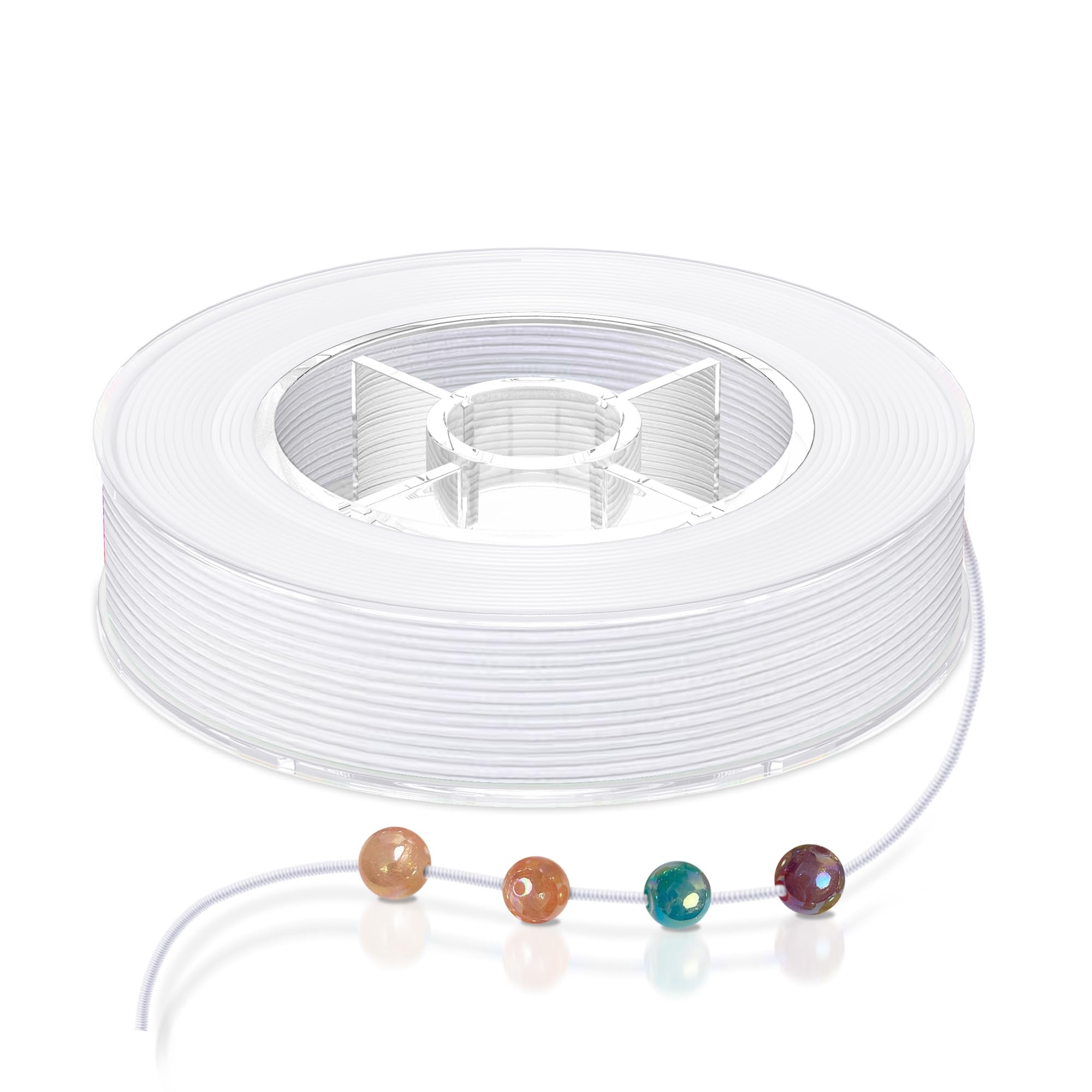 Stretchy String for Bracelets, Necklaces, Bead Stringing, Jewelry Making, Hair Braiding, and Crafts. Diameter: 1mm, Length: 82 Feet, White