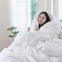 Vista 179 de MooMee Juego de funda de edredón 100% algodón lavado con textura tipo lino, transpirable, duradero, suave y cómodo