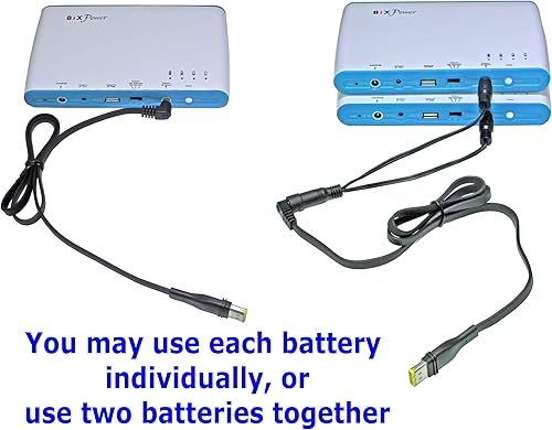 Miniatura 4 de BiXPower Baterías recargables BP100 X2 de alta capacidad (100 Wh x 2 200 Wh) compatibles con la máquina CPAP ResMed AirSense 11