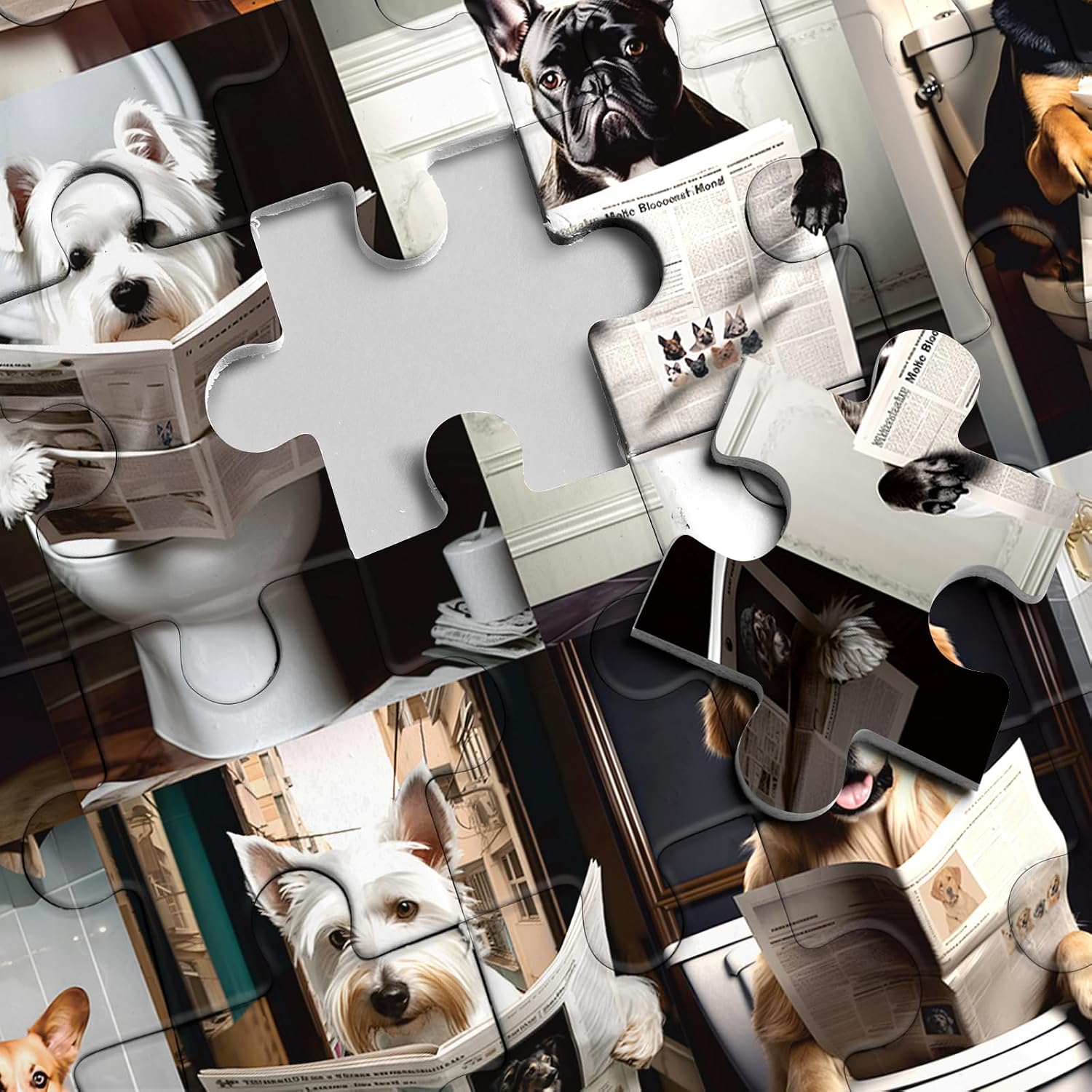Funny Animal Puzzles 1000 Piece for Adults, Colorful Dog Horse Lion Jigsaw Puzzles Puzzle, Magic Elephant Panda Wildlife Kingdom Puzzle image 3
