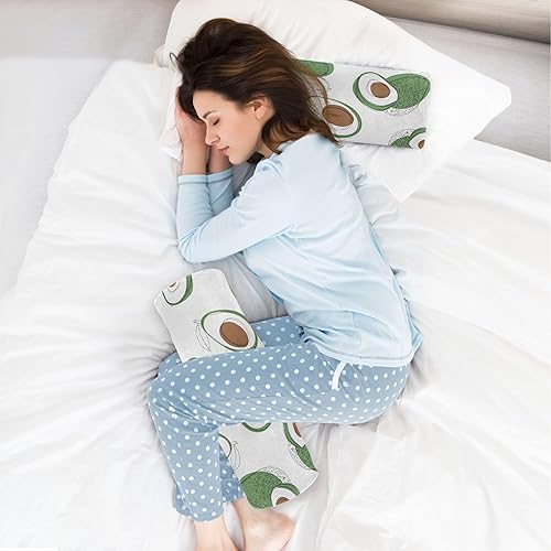 Miniatura 6 de JUNZAN Almohada de cojín de mano de aguacate fresco para piernas, mesa de masaje, almohada de cuello, almohada redonda larga para cama para fundas