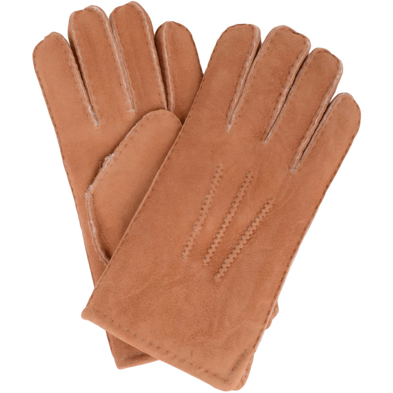 SNUGRUGS Men's Chester, Sheepskin Gloves, Chestnut, Large 9.5"