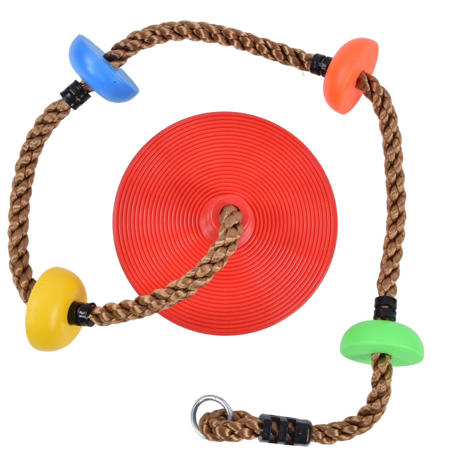 Rengue Altalena a Disco con Corda da Arrampicata per Bambini, Gioco | Plastica Ad Alta Resistenza, Base da 30 Cm, Corda da 185 Cm, Robusto per Appendere Agli Alberi, Superficie Liscia e per i