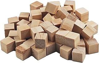 Runseaway 220Pcs 0.39” Unfinished Natural Wood Cubes, 1cm Square Wooden Blocks for Math Counting, Crafts, DIY Projects