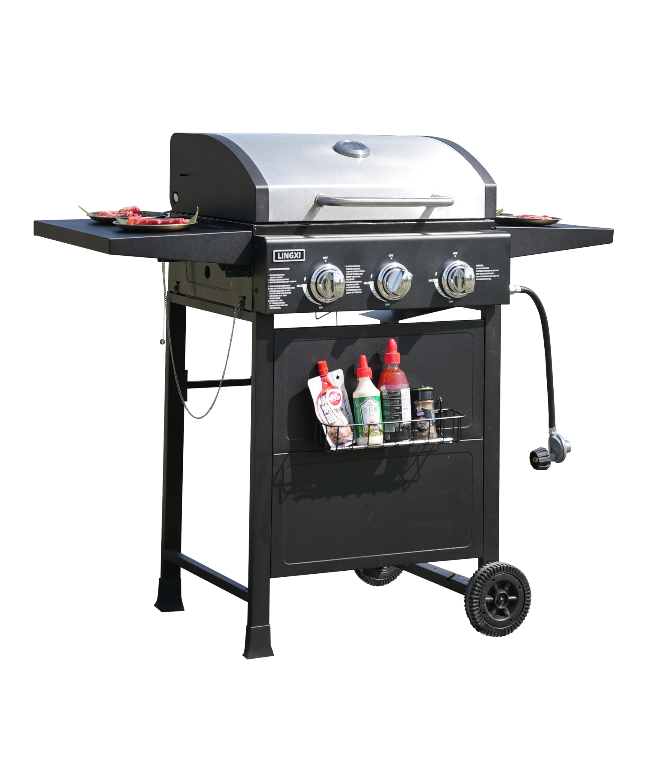 LINGXI gas grills propane 3-Burner Propane Grill