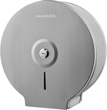 Commercial Jumbo Toilet Paper Dispenser, Wall Mount Stainless Steel 9 Inch Roll Toilet Paper Holder Bath Tissue Dispenser Lock Key Brushed