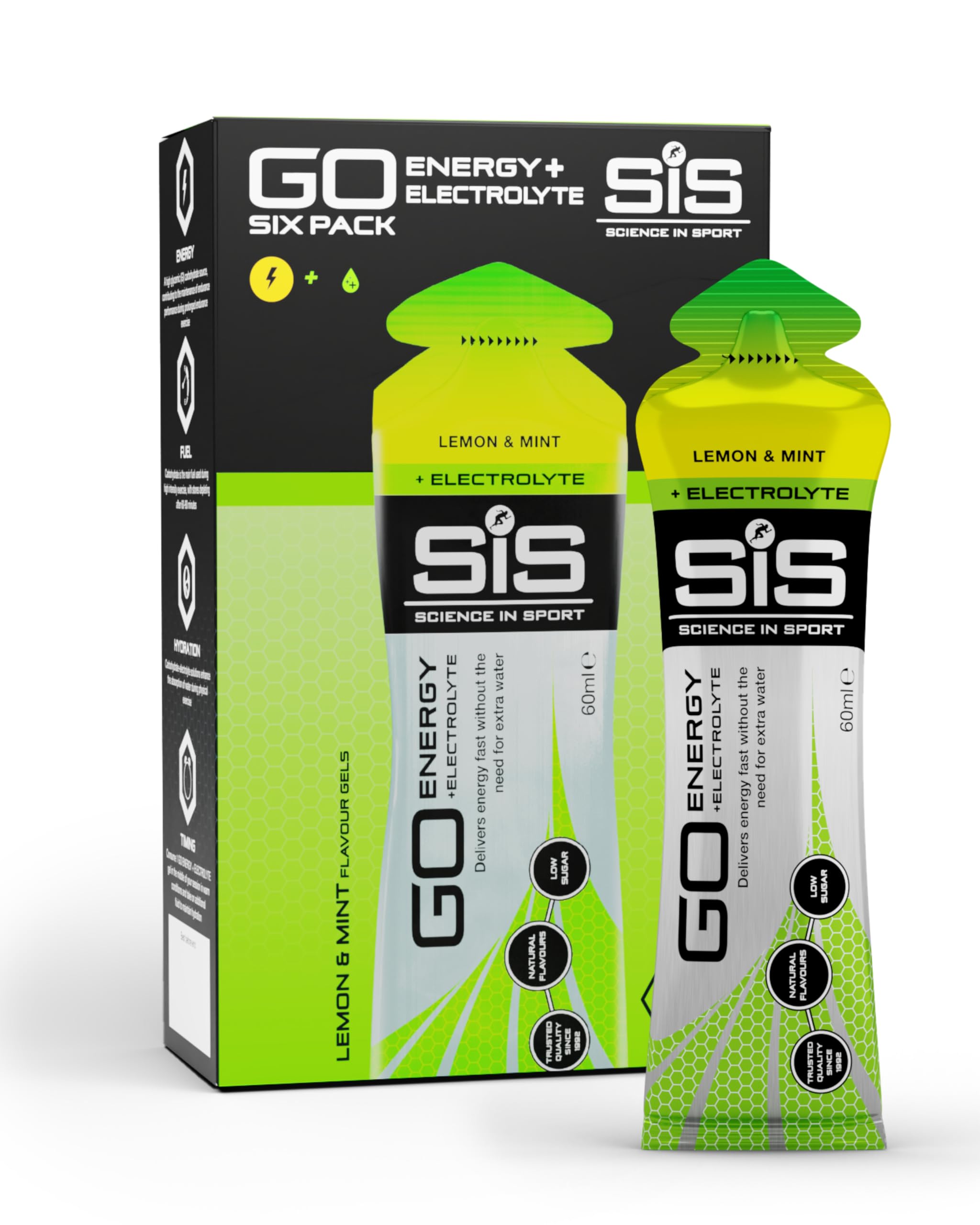 Science in Sport GO Energy + Electrolyte Gels, Lemon & Mint, 30 x 60ml