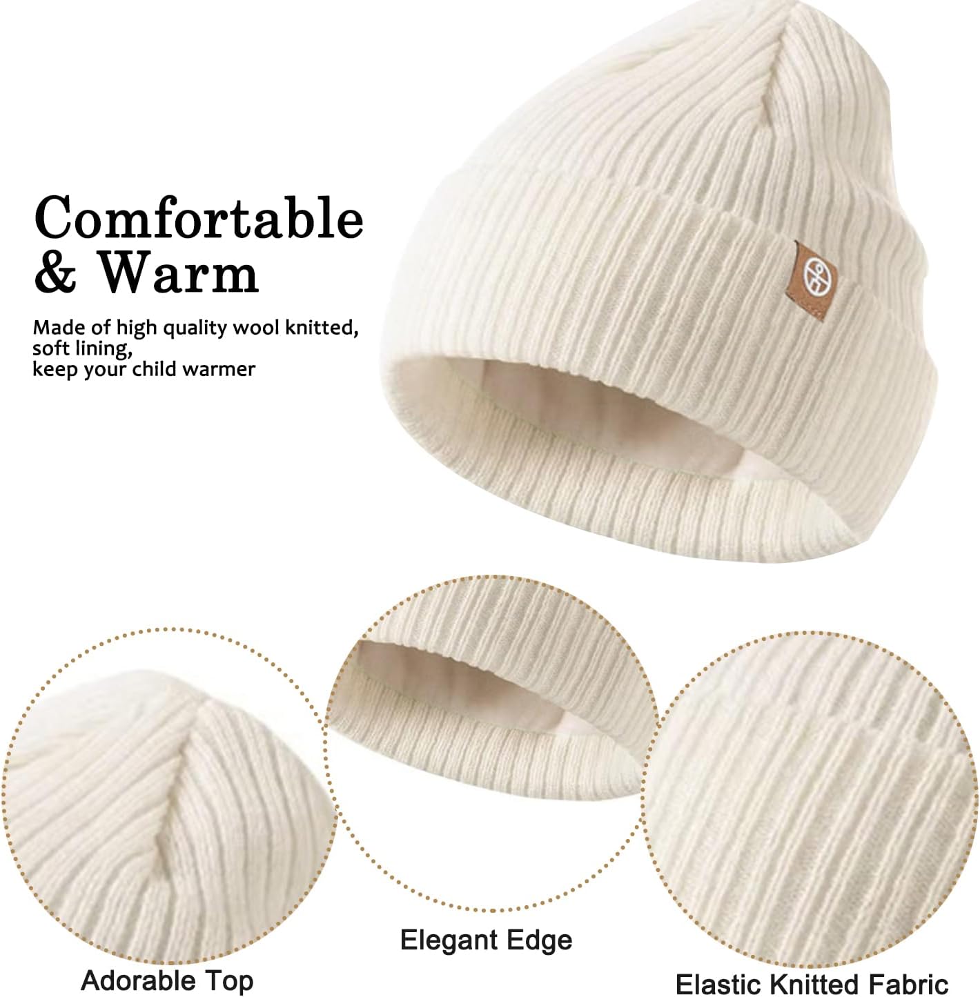 Enwokran Winter muts sjaal handschoen sets meisjes gebreide muts warme muts jongens wintermuts fleece wintersjaal elastische beanie oorklep hoed sjaal touchscreen-handschoenen kinderen 4-10 jaar, Eén